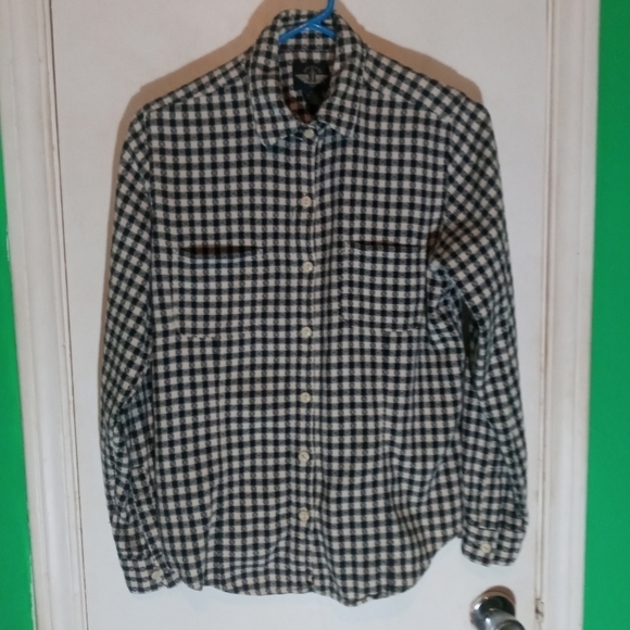 Dockers Black White Cotton Long Sleeve Button Down Shirt - Picture 5 of 7